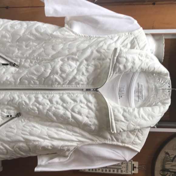 Christopher & Banks Ivory Quilted Zipper Vest P/S - Picture 10 of 12